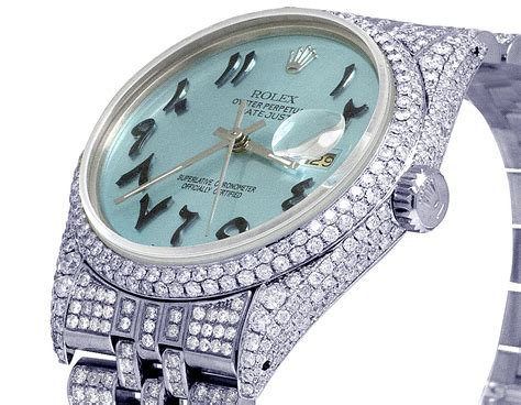 rolex arabic dial baby blue|Rolex diamond dial box.